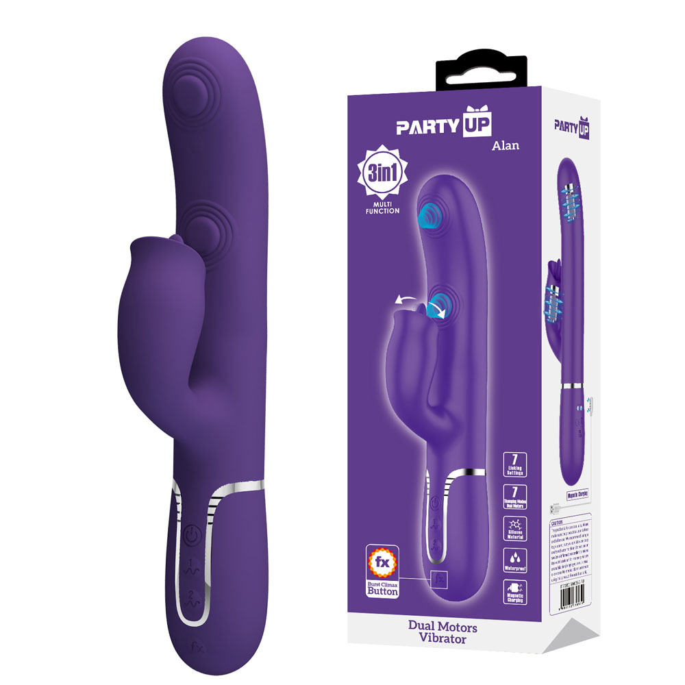 Party Up ALAN Dual Motor Vibrator - Purple