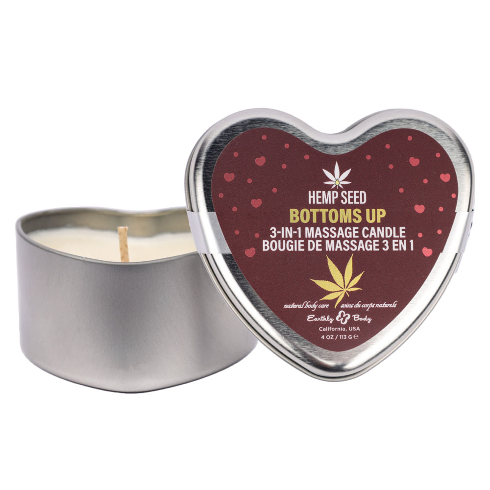 EB Hemp Seed 3 in 1 Massage Heart Candle - Bottom's Up