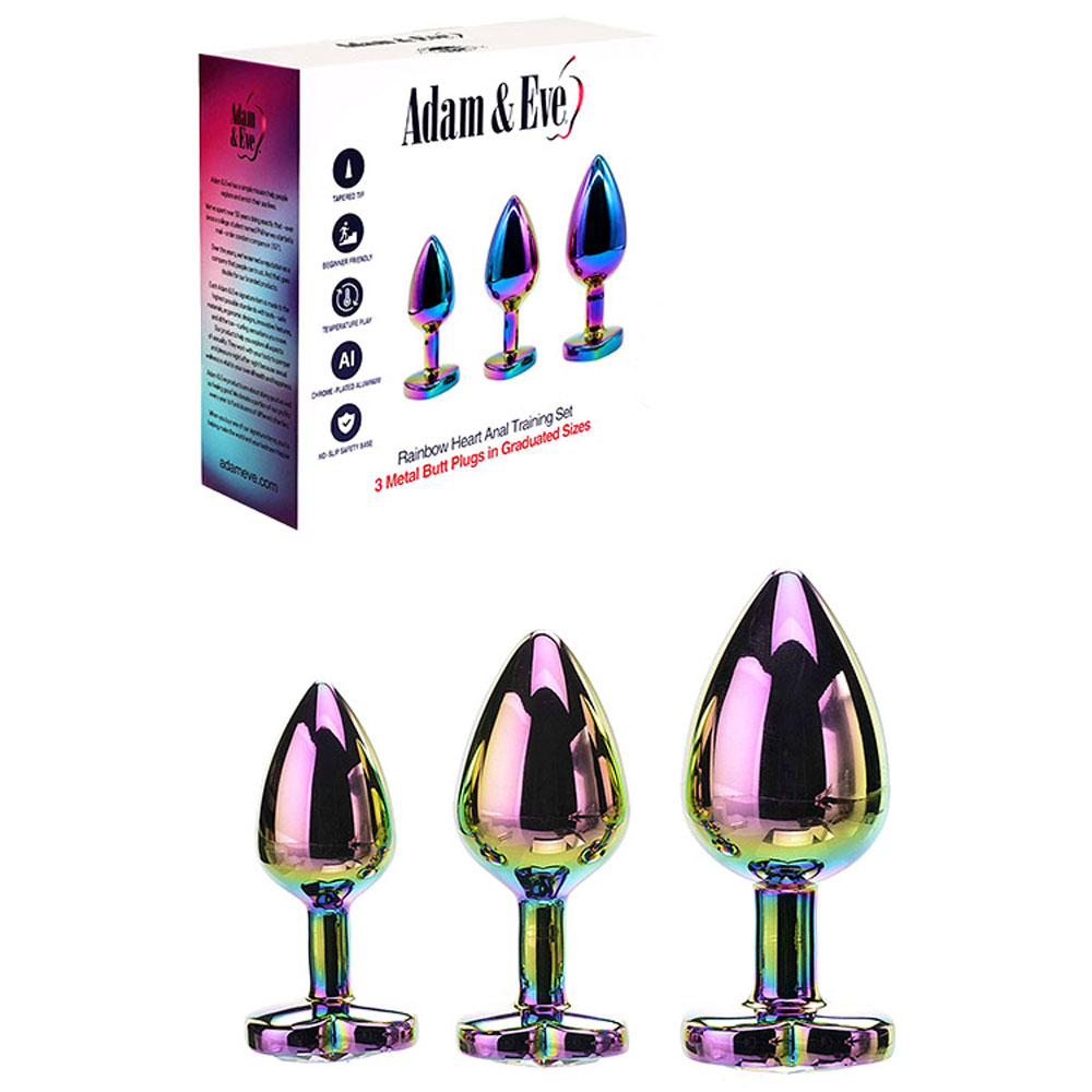 Adam & Eve RAINBOW HEART GEM ANAL TRAINING SET