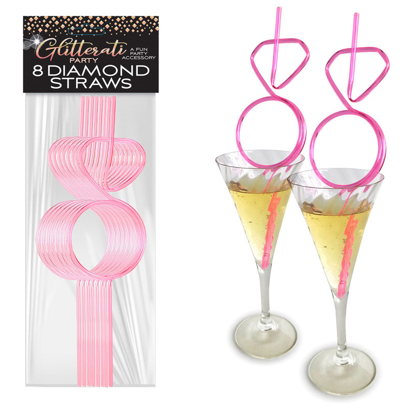 Glitterati - Diamond Ring Straws Set