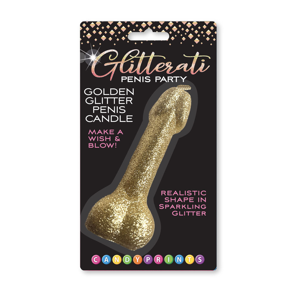 Glitterati Gold Glitter Penis Candle