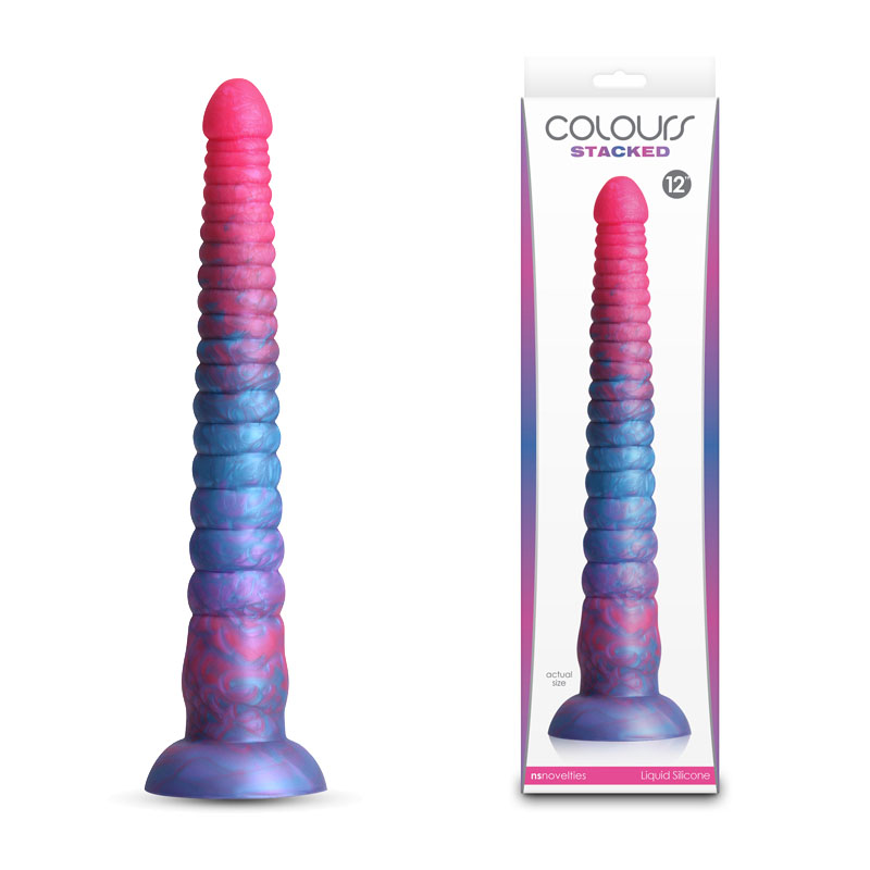 Colours Stacked - 12'' Dildo - Pink/Blue