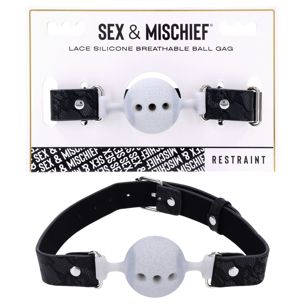 Sex & Mischief Lace Silicone Breathable Ball Gag