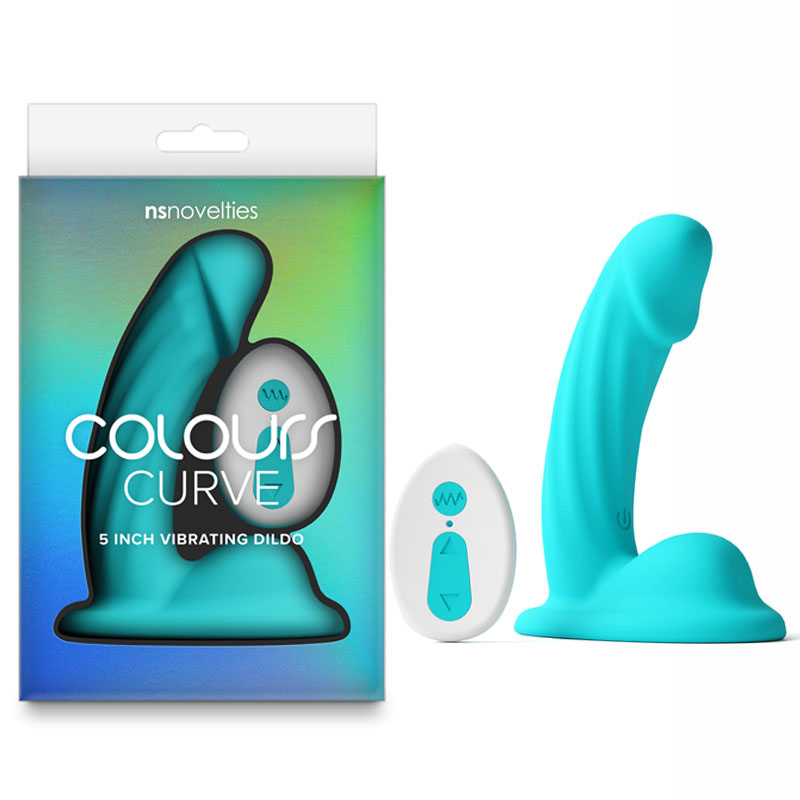 Colours Curve - Vibrating 5'' Dildo - Teal