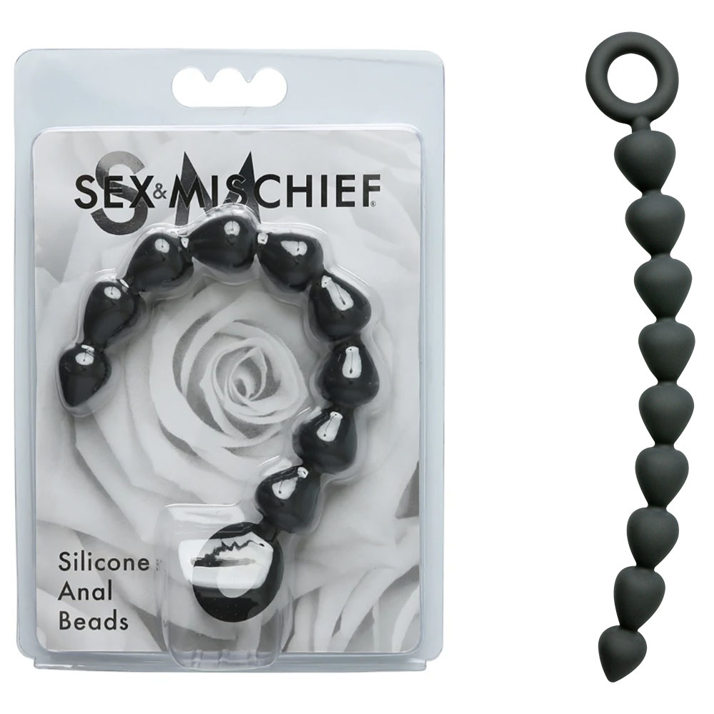 Sex & Mischief Silicone Anal Beads - Black